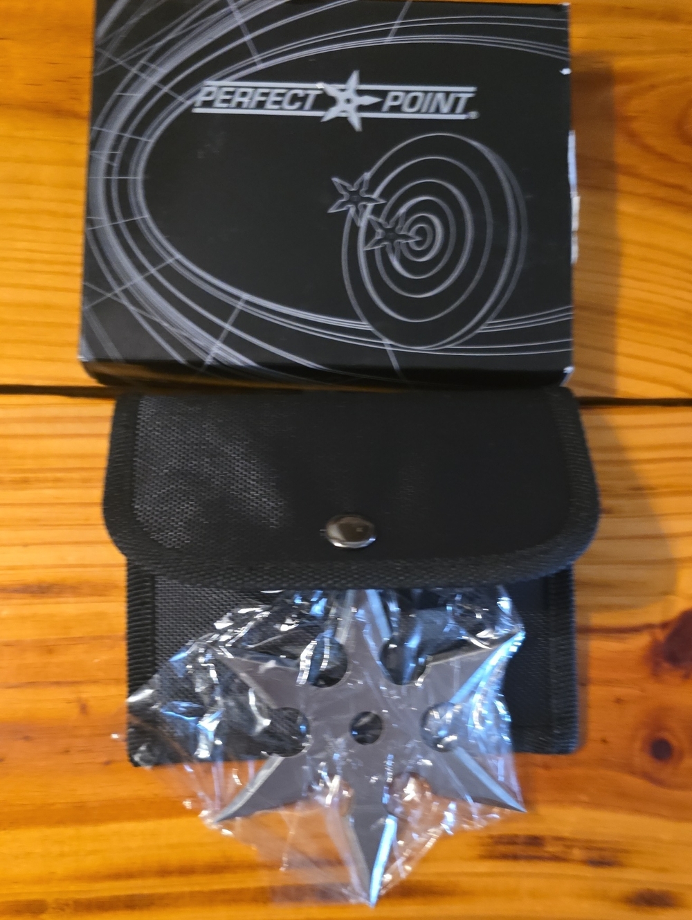 Black Throwing Star with Black Carry Pouch